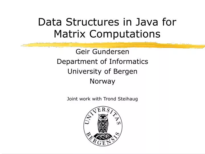 data structures in java for matrix computations
