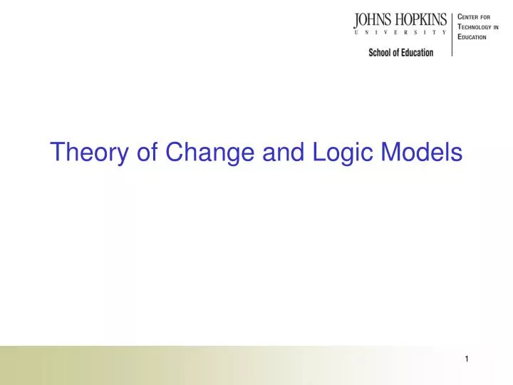 theory of change and logic models