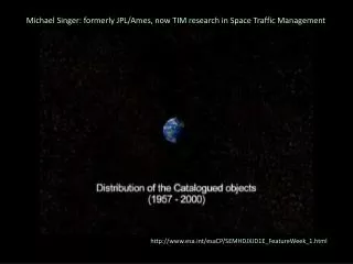 Michael Singer: formerly JPL/Ames, now TIM research in Space Traffic Management