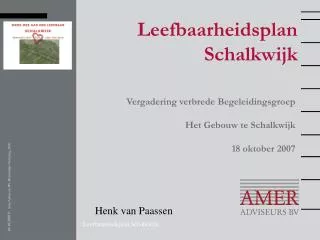 leefbaarheidsplan schalkwijk