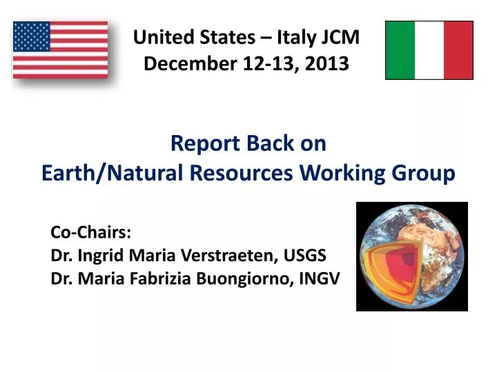 report back on earth natural resources working group