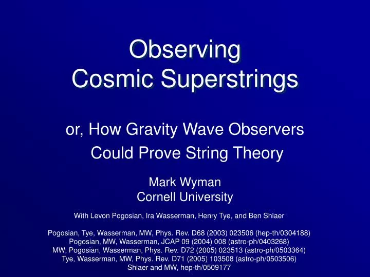 observing cosmic superstrings