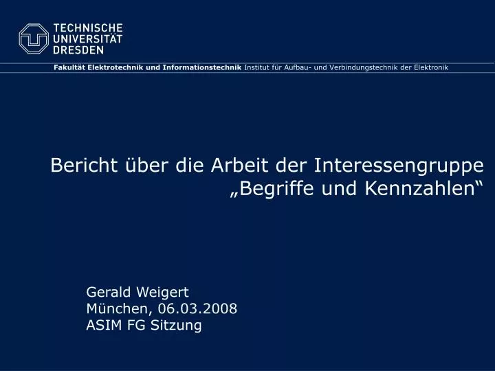 bericht ber die arbeit der interessengruppe begriffe und kennzahlen