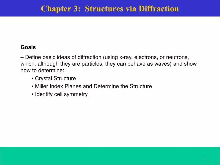 chapter 3 structures via diffraction