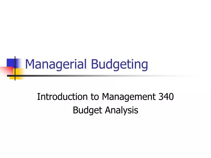 managerial budgeting