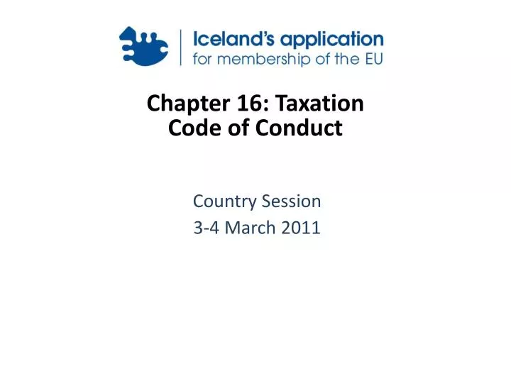 chapter 16 taxation code of conduct