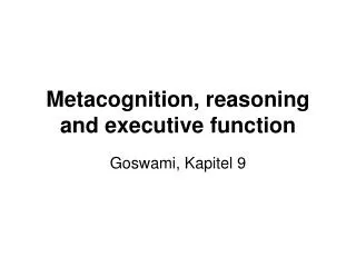 metacognition reasoning and executive function