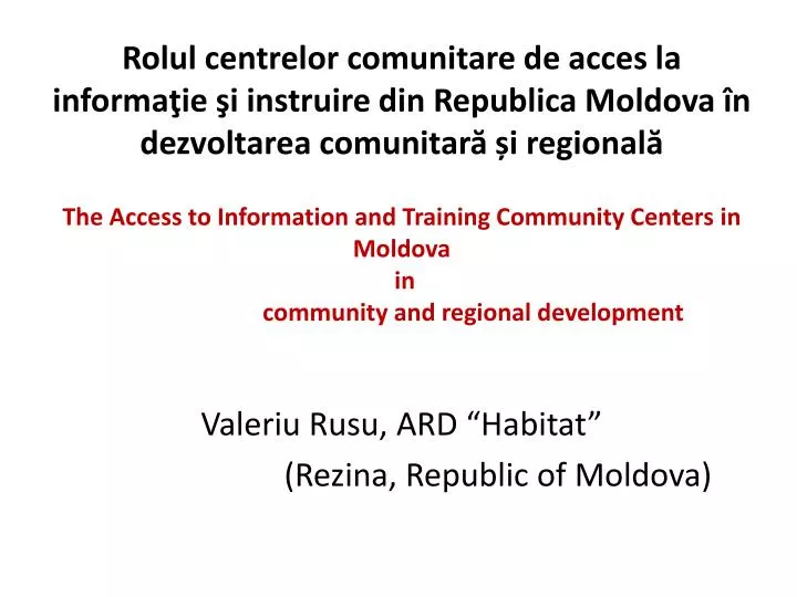 valeriu rusu ar d habitat rezina republic of moldova