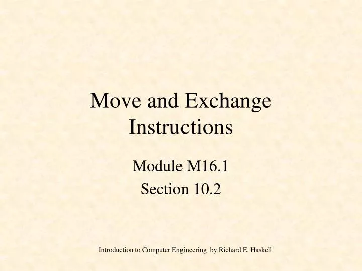 move and exchange instructions