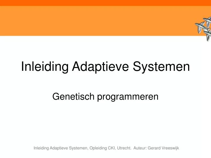 inleiding adaptieve systemen