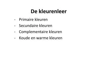 De kleurenleer