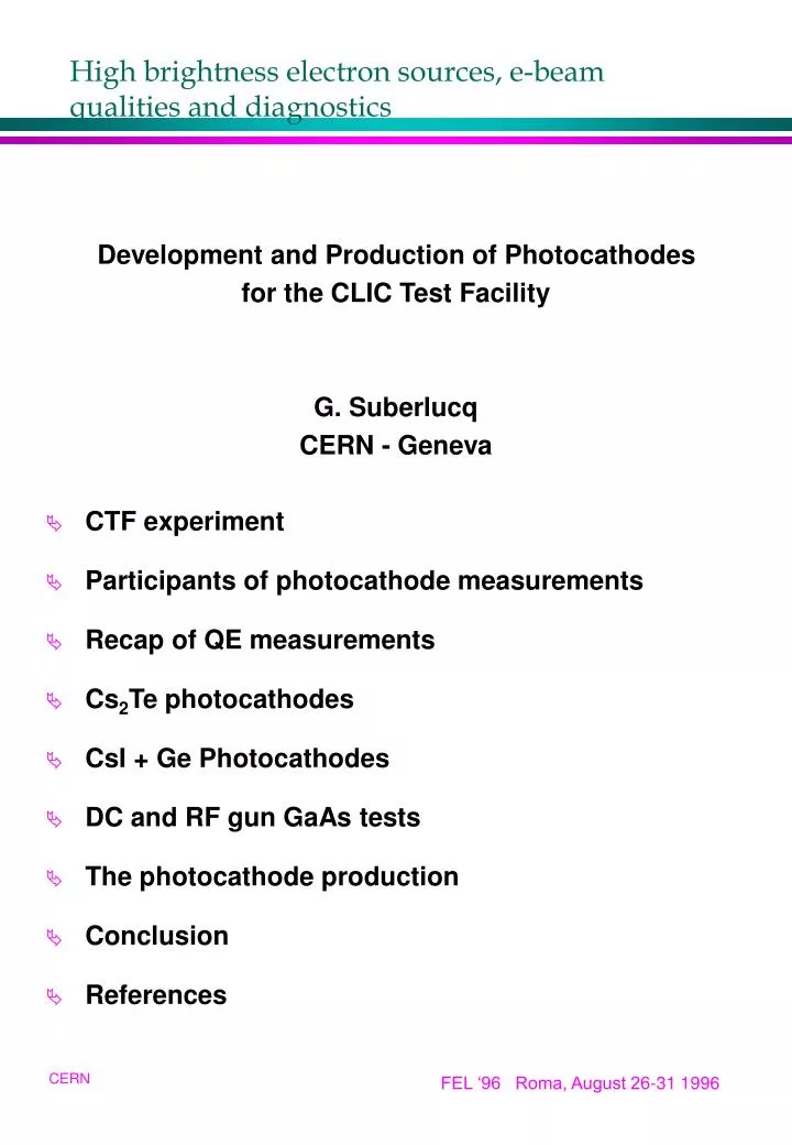 high brightness electron sources e beam qualities and diagnostics