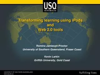 Transforming learning using iPods and Web 2.0 tools