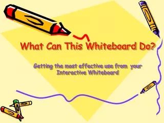 What Can This Whiteboard Do? Getting the most effective use from your Interactive Whiteboard