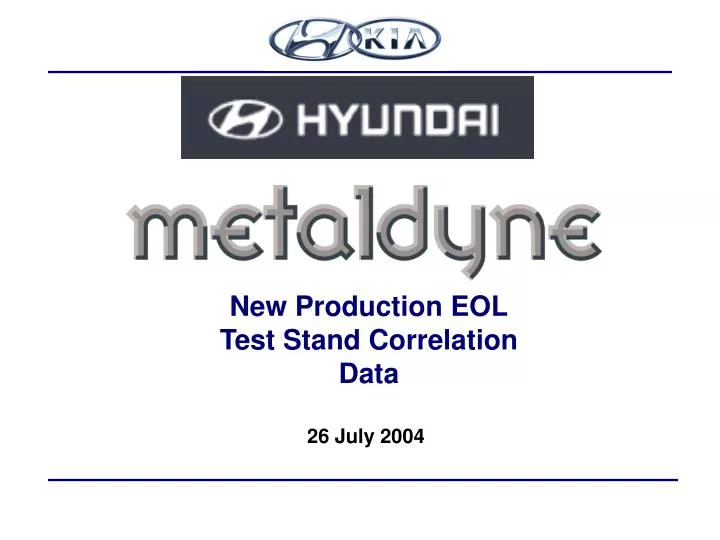 new production eol test stand correlation data