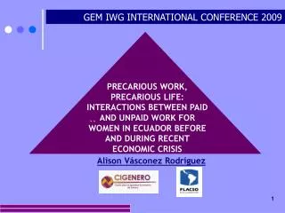 GEM IWG INTERNATIONAL CONFERENCE 2009