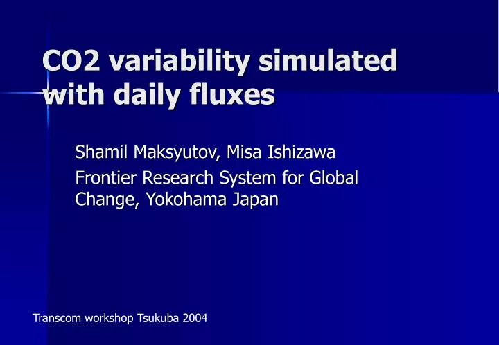 co2 variability simulated with daily fluxes