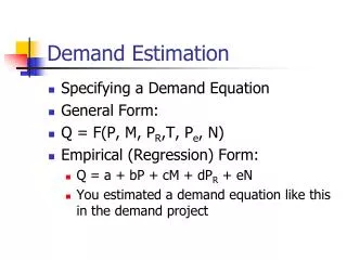 Demand Estimation