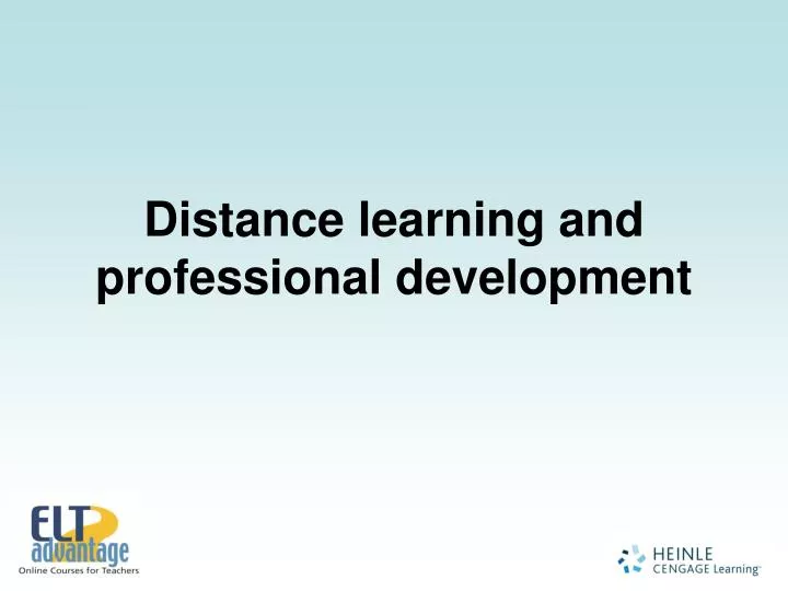 distance learning and professional development