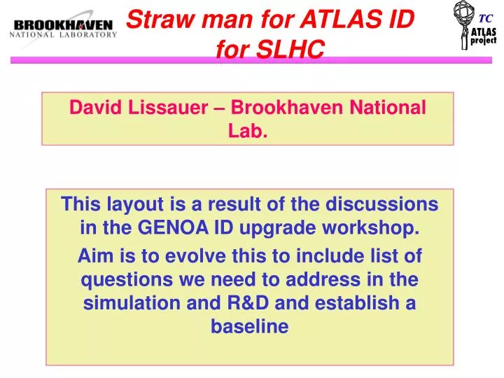 straw man for atlas id for slhc