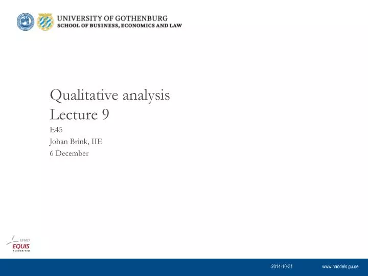 qualitative analysis lecture 9