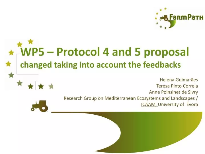 wp5 protocol 4 and 5 proposal changed taking into account the feedbacks