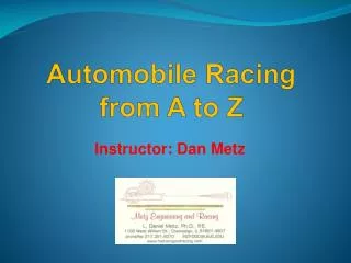 Automobile Racing from A to Z