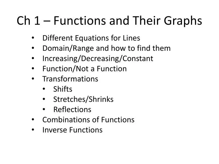 ch 1 functions and their graphs