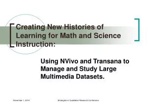 Creating New Histories of Learning for Math and Science Instruction: