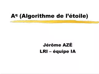 a q algorithme de l toile