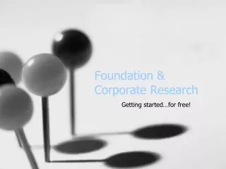 Foundation &amp; Corporate Research