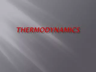 Thermodynamics