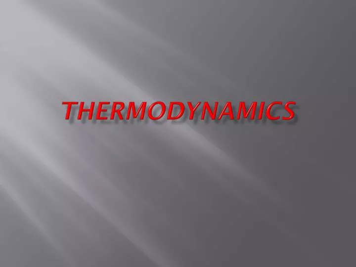 thermodynamics