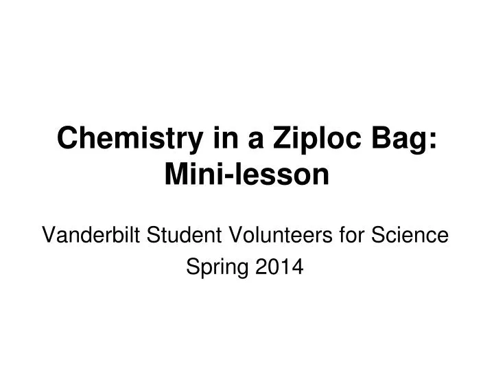 chemistry in a ziploc bag mini lesson