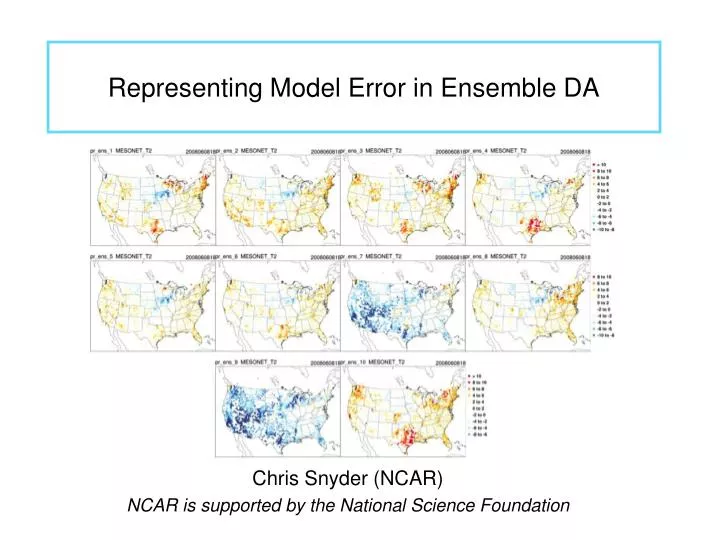 representing model error in ensemble da