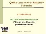 Quality Assurance at Makerere University - slide 1