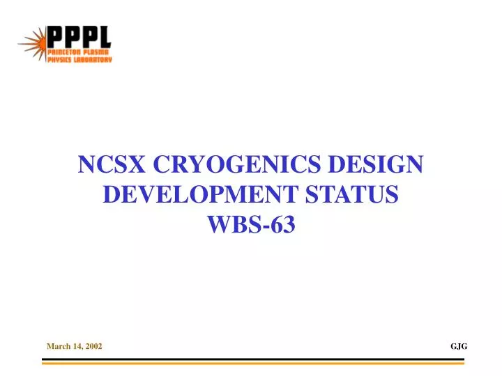 ncsx cryogenics design development status wbs 63