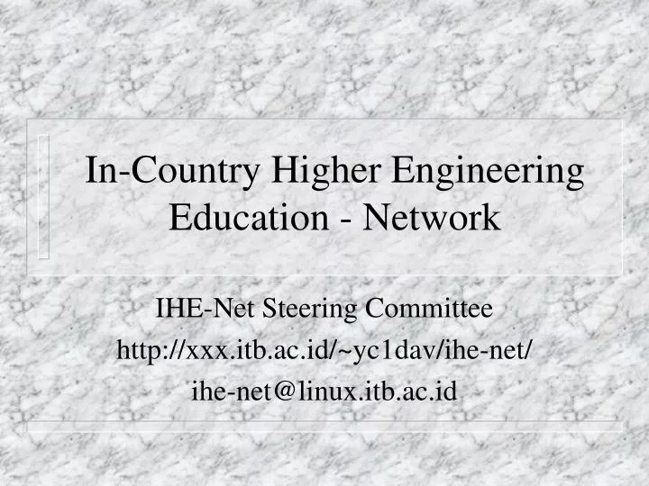 in country higher engineering education network