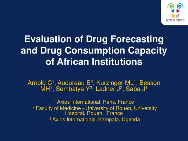 evaluation of drug forecasting and drug consumption capacity of african institutions