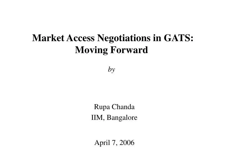 market access negotiations in gats moving forward by