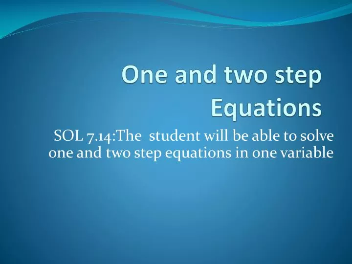 one and two step equations