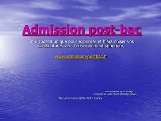 admission post bac
