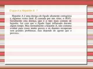o que a hepatite a