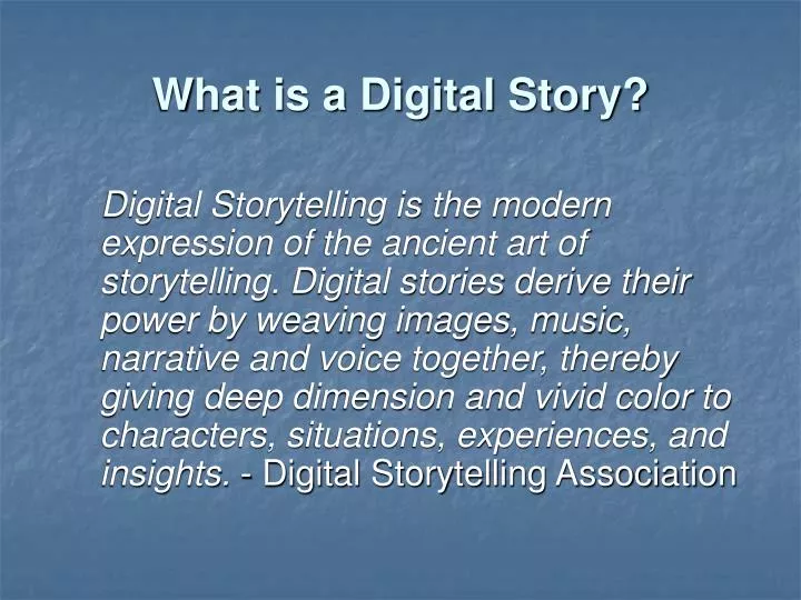 what is a digital story