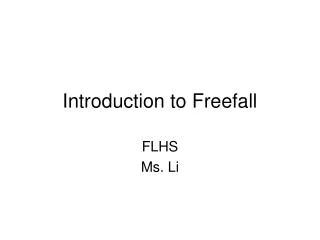 Introduction to Freefall