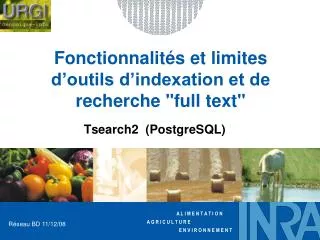 fonctionnalit s et limites d outils d indexation et de recherche full text