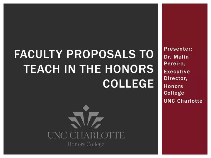 faculty proposals to teach in the honors college