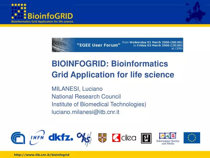 bioinfogrid bioinformatics grid application for life science