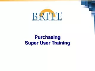 Purchasing Super User Training