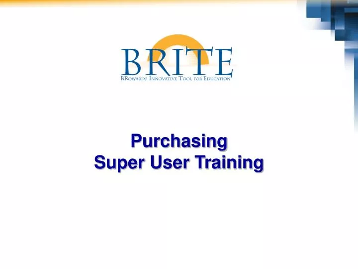 purchasing super user training